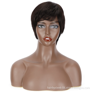 Rebecca Best Selling Straight Short  Hair Wholesale Cheap Pixie Cut Short Human hair Wigs For Black Woman Human Hair